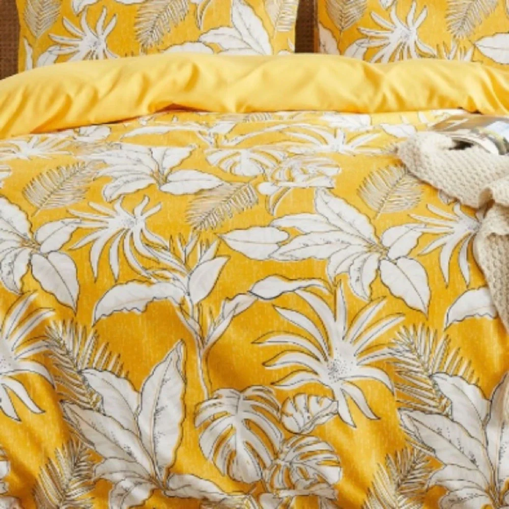 TWIN Yellow Floral Bedding Set